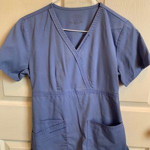 Med Couture Luxe Ceil Blue Scrub Top Size XS